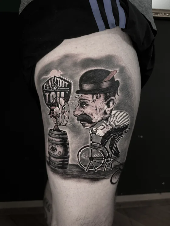 Realistische Tattoo-Komposition mit Totenkopf